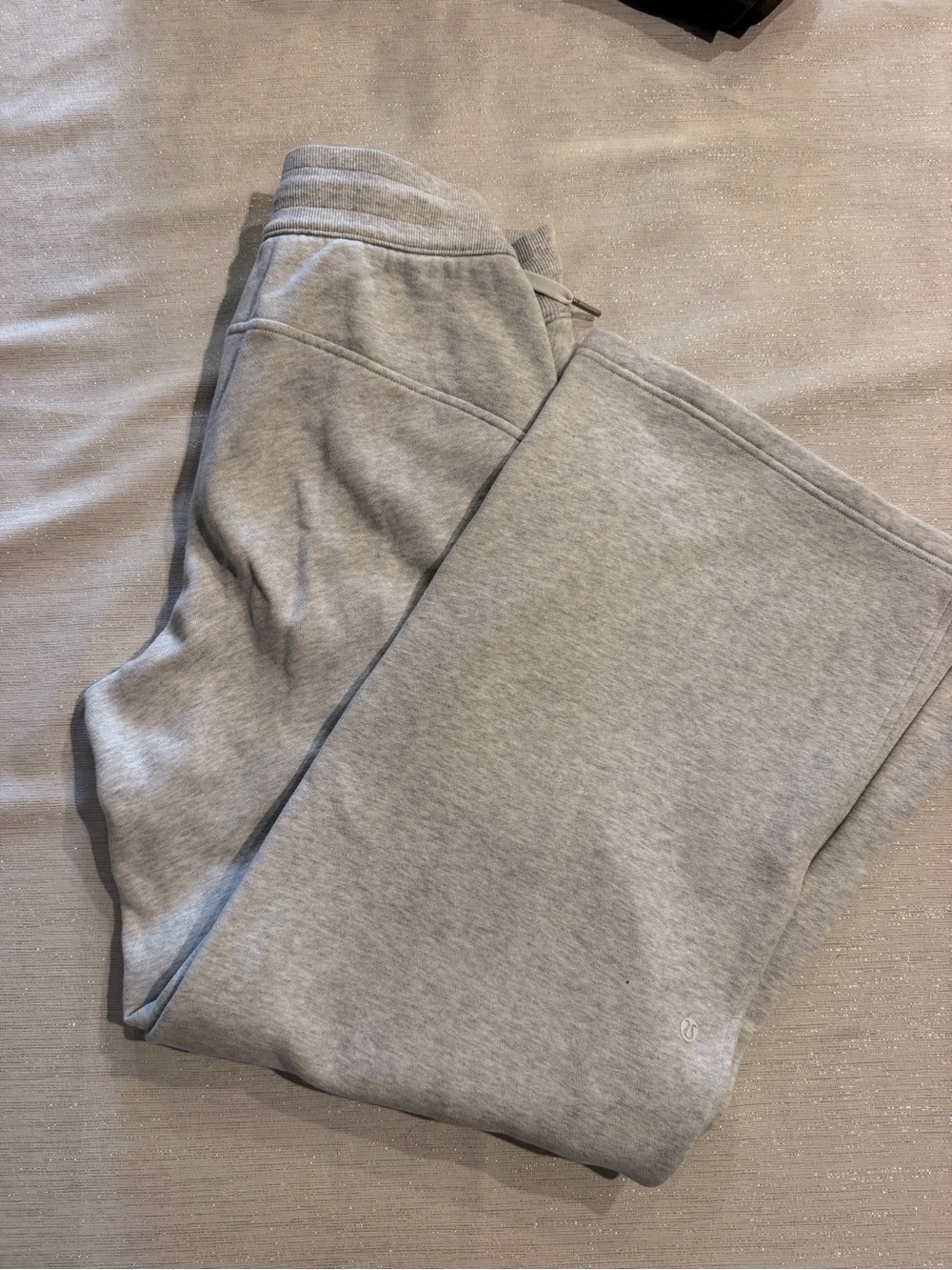Lululemon Wide Leg Drawstring Sweatpants - Light Gray - Picture 3 of 4